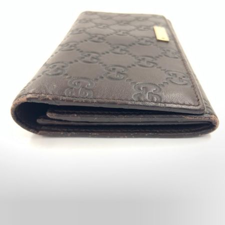 グッチシマ ロゴ GG レザー 長財布 244946-0416 ブラウン 現状渡し