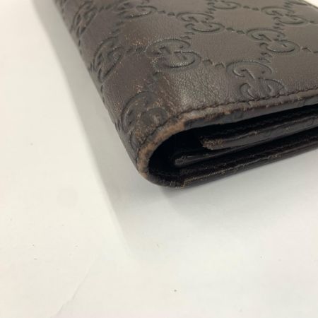 グッチシマ ロゴ GG レザー 長財布 244946-0416 ブラウン 現状渡し