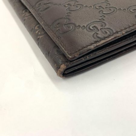 グッチシマ ロゴ GG レザー 長財布 244946-0416 ブラウン 現状渡し