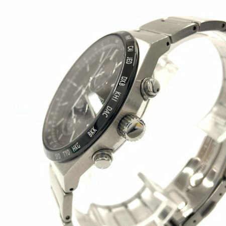 SEIKO セイコー クロノグラフ 電波 ソーラー 腕時計  V195-0AE0 シルバー x ブラック