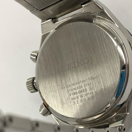 SEIKO セイコー クロノグラフ 電波 ソーラー 腕時計  V195-0AE0 シルバー x ブラック
