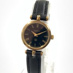GUCCI グッチ レディース クォーツ ヴィンテージ 腕時計 ブラック x ゴールド 現状渡し Cランク