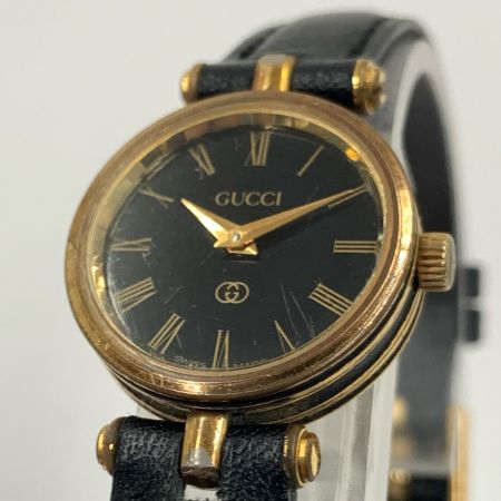 GUCCI グッチ レディース クォーツ ヴィンテージ 腕時計 ブラック x ゴールド 現状渡し