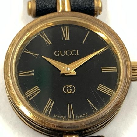 GUCCI グッチ レディース クォーツ ヴィンテージ 腕時計 ブラック x ゴールド 現状渡し