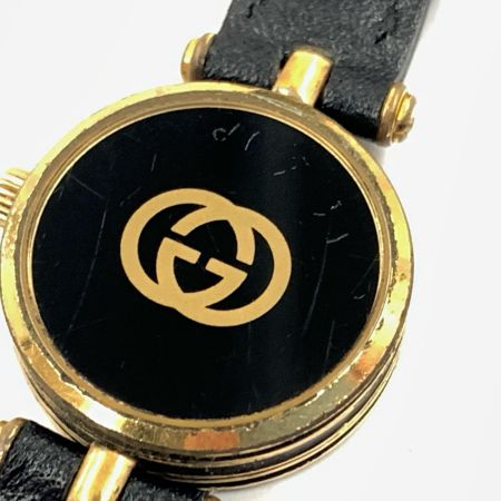 GUCCI グッチ レディース クォーツ ヴィンテージ 腕時計 ブラック x ゴールド 現状渡し