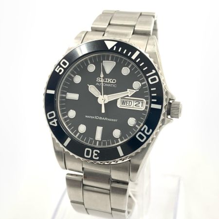 SEIKO セイコー 7S26-0050  自動巻き デイデイト ダイバー 腕時計 SKX0237 シルバー x ブラック 日差+70前後 ジャンク品 現状渡し
