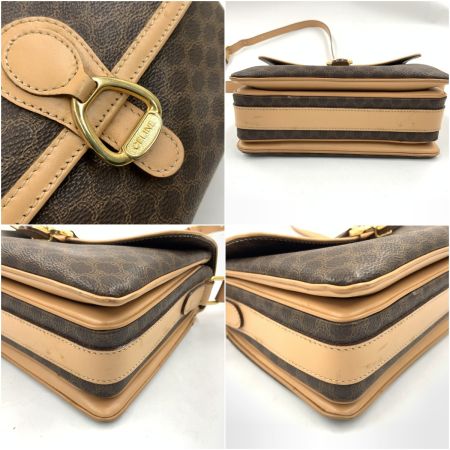 CELINE セリーヌ ヴィンテージ マカダム ショルダーバッグ M13 ブラウン