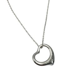 ☆☆ Tiffany & Co. ティファニー オープンハート ネックレス Pt950 プラチナ Open Heart Bランク