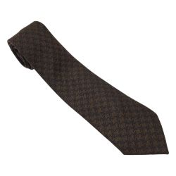 ☆☆ HERMES エルメス 千鳥柄 カシミヤ ネクタイ ブラウン カシミヤ100％ Bランク