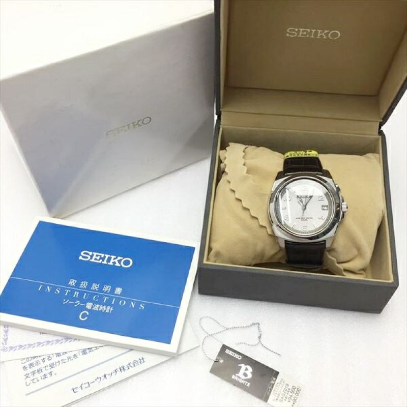 中古】 SEIKO セイコー ブライツ 電波ソーラー SAGZ019 グレー 腕時計 