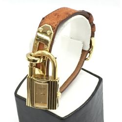 ☆☆ HERMES エルメス ケリーウォッチ Y刻印 ゴールド×ブラウン クォーツ 腕時計 箱・取説有 Cランク