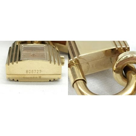  HERMES エルメス ケリーウォッチ Y刻印 ゴールド×ブラウン クォーツ 腕時計 箱・取説有