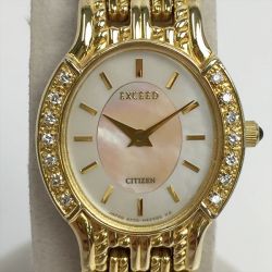 ☆☆ CITIZEN シチズン エクシード 4220-H24521 シェル クォーツ レディース 腕時計 Bランク