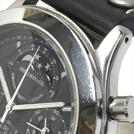  SHELLMAN&CO. グランドコンプリケーション 6770-H19209 ブラック クォーツ 腕時計 箱・取説有