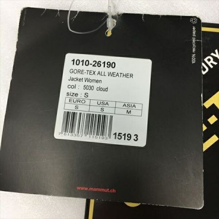  MAMMUT マムート マウンテンパーカー 1010-26190 サイズM タグ付き レディース 1010-26190 スカイブルー
