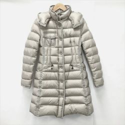 ☆☆ MONCLER モンクレール エルミンヌ ロングダウンコート サイズ0 レディース EN12934 シャンパンゴールド Aランク