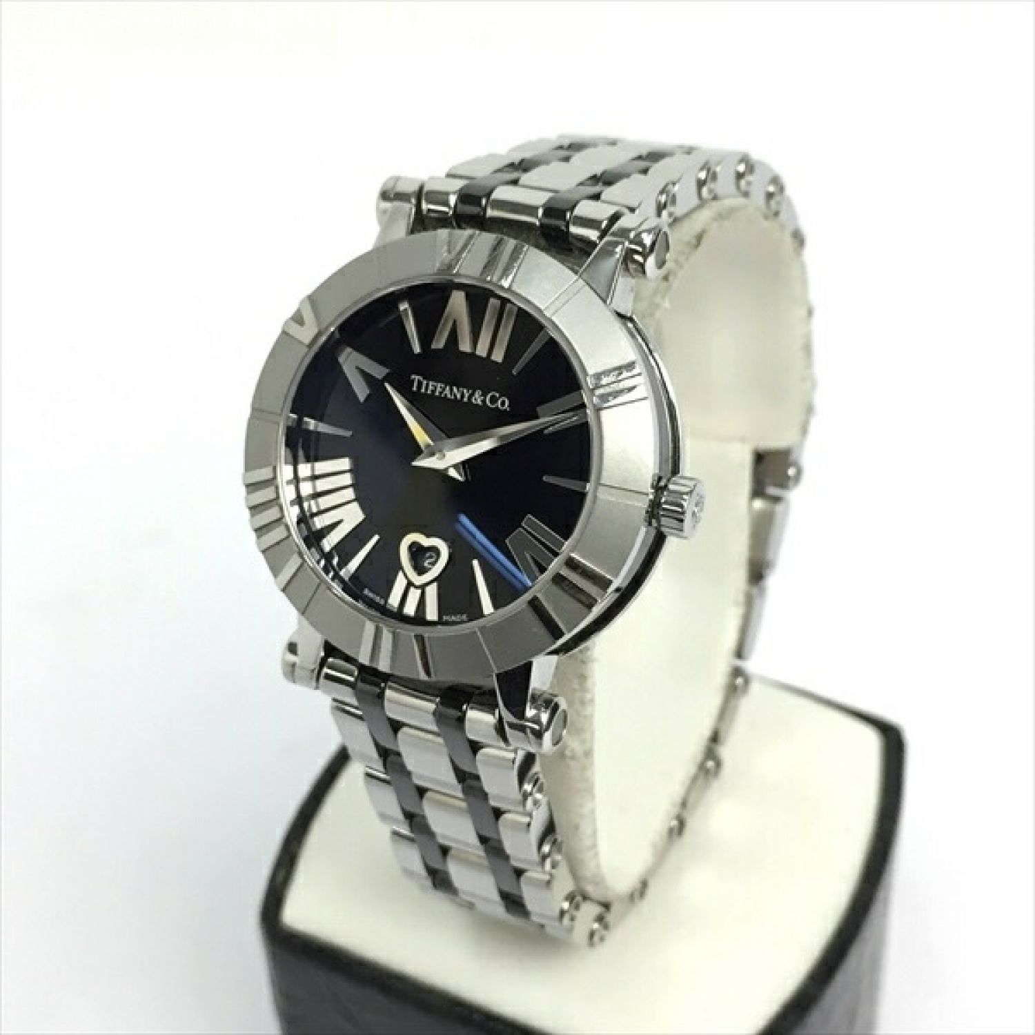 中古 Tiffany Co ティファニー アトラス Z1300 11 11a10a00a ブラック クォーツ レディース 腕時計 Bランク なんでもリサイクルビッグバン オンラインショップ