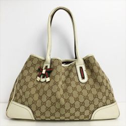 ☆☆ GUCCI グッチ プリンシー GGキャンバス シェリー トートバッグ 163805 ベージュ キャンバス レザー Cランク