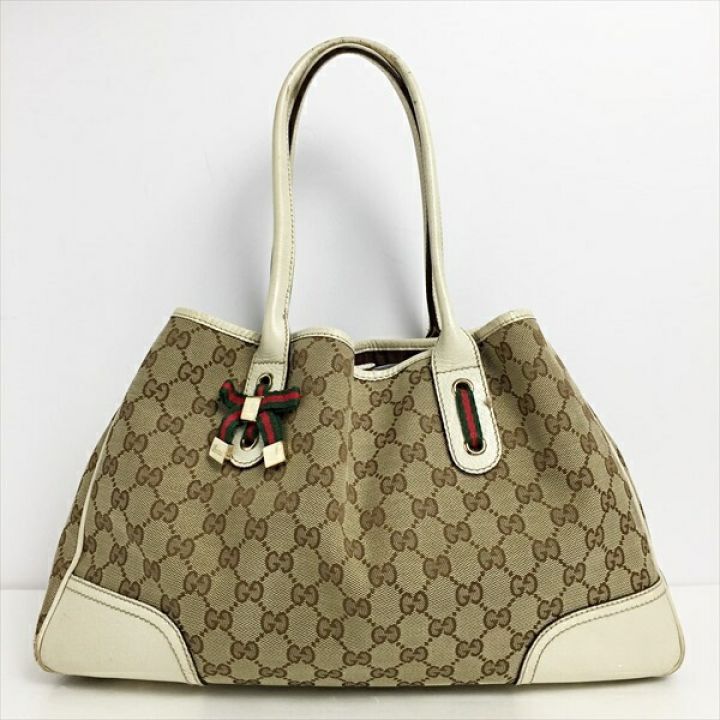 GUCCI グッチ プリンシー GGキャンバス シェリー トートバッグ 163805 ベージュ キャンバス レザー｜中古｜なんでもリサイクルビッグバン