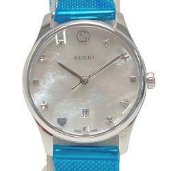 ☆☆ GUCCI グッチ G-TIMELESSコレクション 18260268 ホワイトパール クォーツ レディース 腕時計 箱・取説有 Aランク