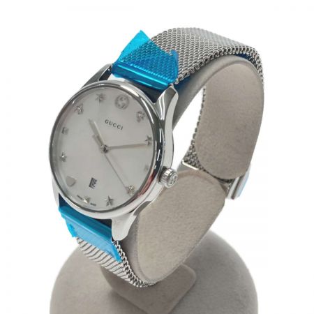  GUCCI グッチ G-TIMELESSコレクション 18260268 ホワイトパール クォーツ レディース 腕時計 箱・取説有