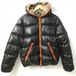 ☆☆ DUVETICA デュベティカ ダウン ジャケット メンズ リバーシブル 01494742 ブラック x カモフラ Bランク