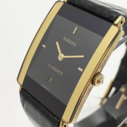 ☆☆ RADO ラドー フローレンス デイト 160.3605.2N ブラック×ゴールド クォーツ メンズ 腕時計 Bランク