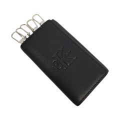  Calvin Klein カルバンクライン ロゴ 型押し 6連キーケース ブラック 箱有 CK Aランク