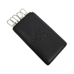 ☆☆ Calvin Klein カルバンクライン ロゴ 型押し 6連キーケース ブラック 箱有 CK Aランク