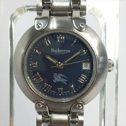 ☆☆ Burberrys バーバリーズ レディース クォーツ 11000L ネイビー×シルバー 腕時計 Bランク