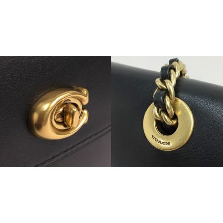  COACH コーチ パーカー チェーン ショルダーバッグ 26852 ブラック レザー