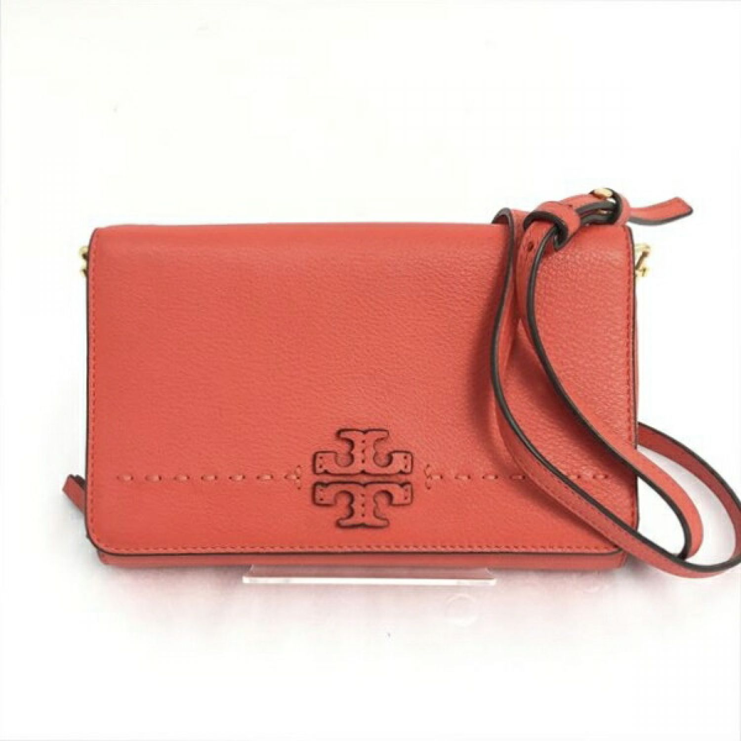 中古】 TORY BURCH トリーバーチ McGRAW FLAT WALLET CROSS-BODY 41848