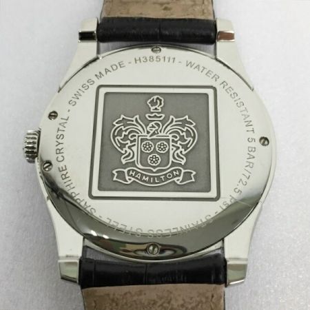  HAMILTON ハミルトン シンライン ジャズマスター デイト H385111 ネイビー クォーツ メンズ 腕時計