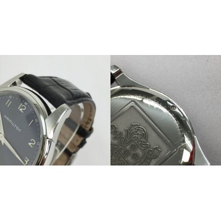  HAMILTON ハミルトン シンライン ジャズマスター デイト H385111 ネイビー クォーツ メンズ 腕時計