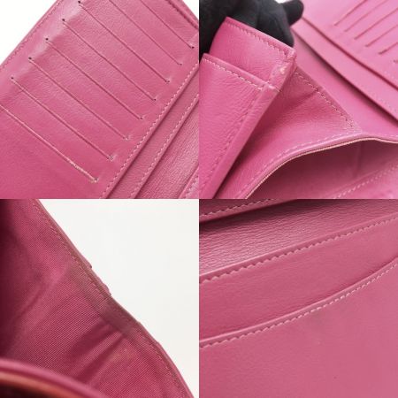  CHANEL シャネル マトラッセ 2つ折り長財布 エナメル ピンク パテントレザー 箱有