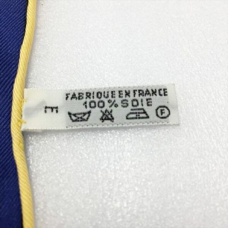  HERMES エルメス カレ42 LES ARMES DE PARIS プチスカーフ シップ ネイビー シルク100%