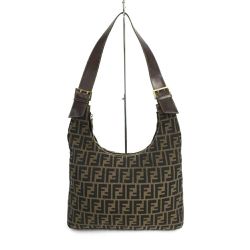 ☆☆ FENDI フェンディ ズッカ柄 ショルダーバッグ ナイロン キャンバス ブラウン 布袋有 Bランク