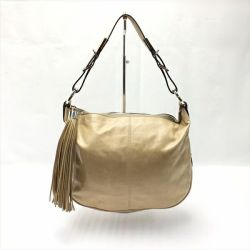 ☆☆ GIVENCHY ジバンシー レザー ショルダーバッグ タッセルチャーム カーキ ワンショルダー 布袋有 Bランク