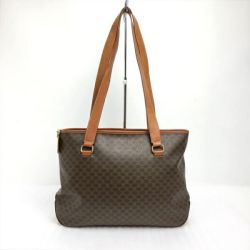 ☆☆ CELINE セリーヌ マカダム柄 ショルダー トートバッグ M95* ブラウン オールド ヴィンテージ Cランク