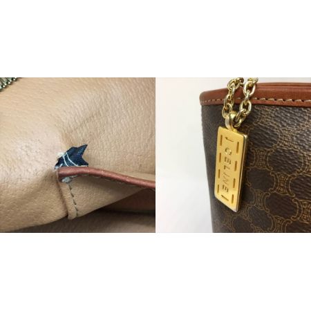  CELINE セリーヌ マカダム柄 ショルダー トートバッグ M95* ブラウン オールド ヴィンテージ