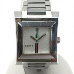 ☆☆ GUCCI グッチ シェリーライン スクエア 111L/YA111501 アイボイリー クォーツ レディース 腕時計 Bランク