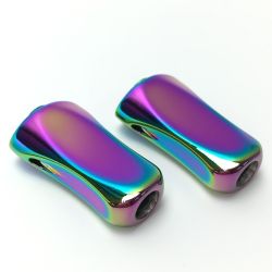 ☆☆ SHIMANO シマノ ハンドルノブ 2個セット オーロラレインボー 虹色 Bランク