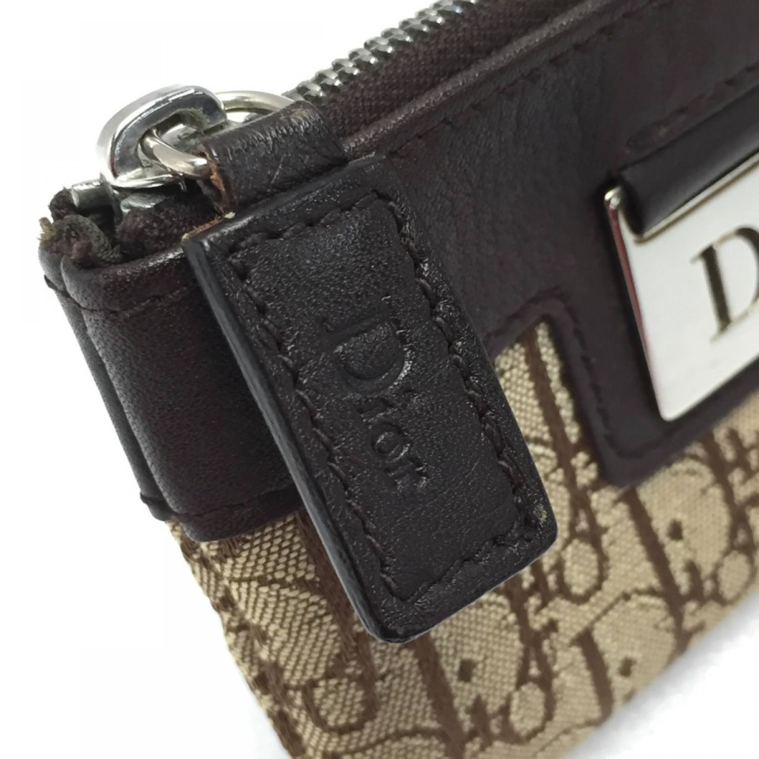 Christian Dior クリスチャンディオール トロッター キャンバス レザー カードケース コインケース - ブラック by