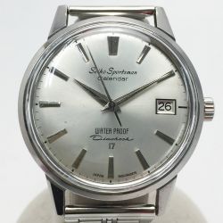 ☆☆ SEIKO セイコー スポーツマン カレンダー 17石 Ref:14112 シルバー 手巻き メンズ 腕時計 Sportsman Calendar Cランク