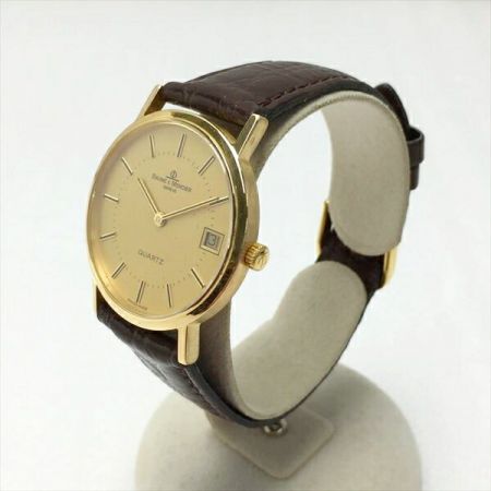  BAUME & MERCIER デイト K18 1052288 ゴールド クォーツ メンズ 腕時計 ヴィンテージ