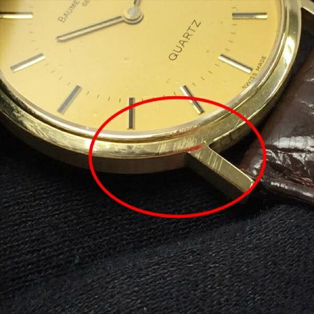  BAUME & MERCIER デイト K18 1052288 ゴールド クォーツ メンズ 腕時計 ヴィンテージ