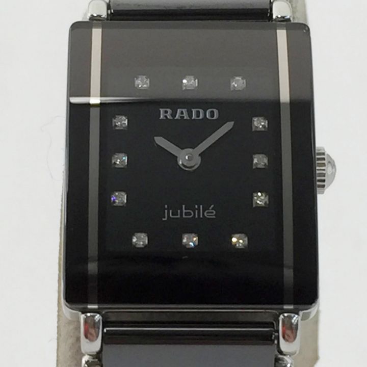 RADO ラドー ダイヤスター ジュビリー 12Pダイヤ 153.0488.3 ブラック レディース クォーツ｜中古｜なんでもリサイクルビッグバン