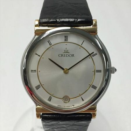  SEIKO セイコー クレドール K18 7779-6000 シルバー クォーツ メンズ 腕時計 CREDOR