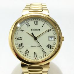 ☆☆ TISSOT ティソ SEASTAR シースター デイト N580 ゴールド メンズ クォーツ 腕時計 Bランク