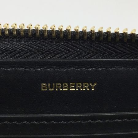  BURBERRY バーバリー モノグラム ロゴ ラウンドジップ長財布 8011601 A1189 ブラック レザー 布袋有